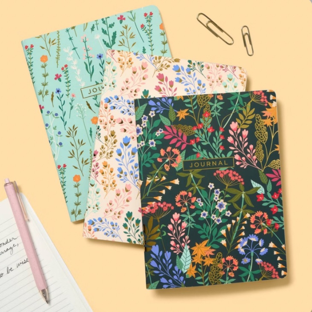 Up & Up 3pk Florals 6"x8" Journal Set - 60 Sheets Each NEW - Picture 2 of 5